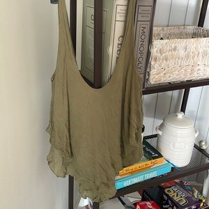 Green free people tank top